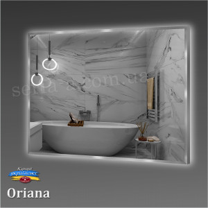 Дзеркало з фоновим підсвічуванням в алюмінієвій рамі ORIANA